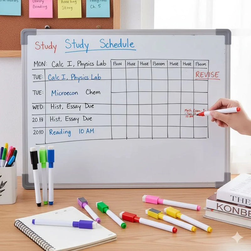 (Buy 1 Get 1 Free) Magnetic white board marker with duster, dry wipe pens with magnet