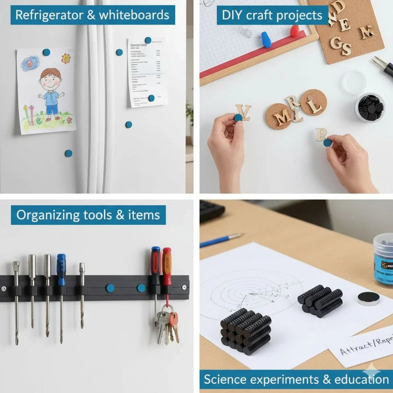 Black 10x3mm Round Magnets | Pack of 50 Magnets | 10MM