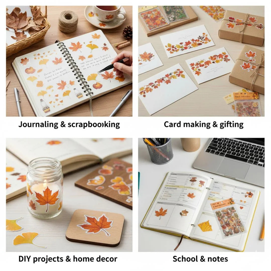 Natural dried flower Sheet stickers for Journaling & Resin (Pack of 8 pcs)
