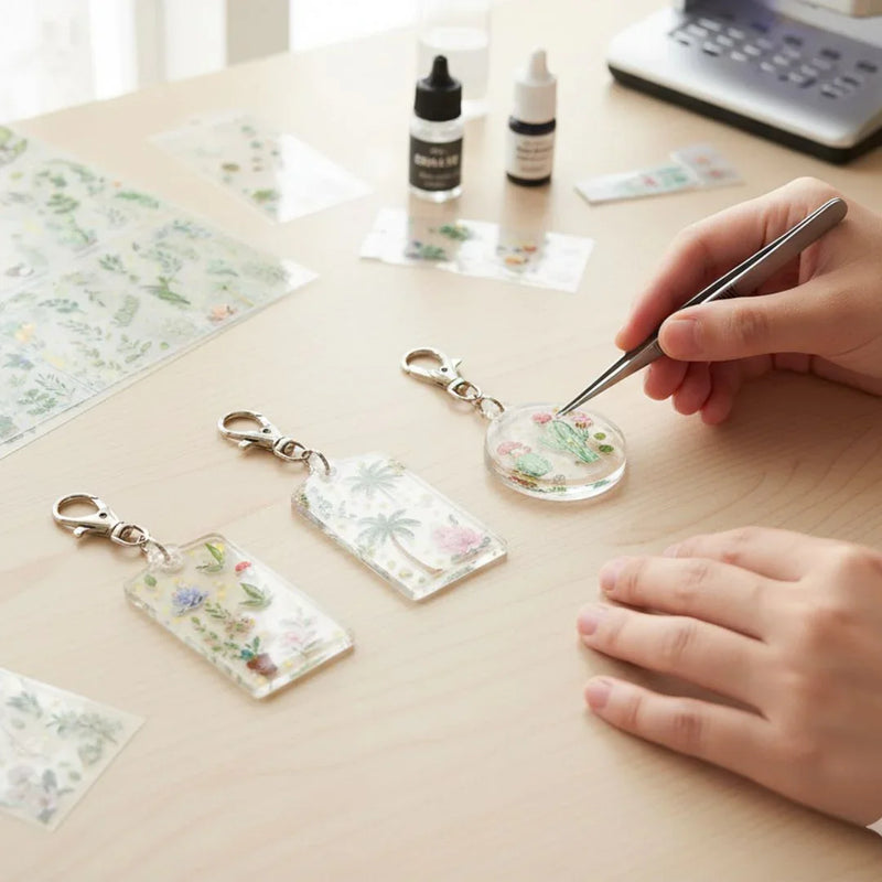 Natural dried flower Sheet stickers for Journaling & Resin (Pack of 8 pcs)