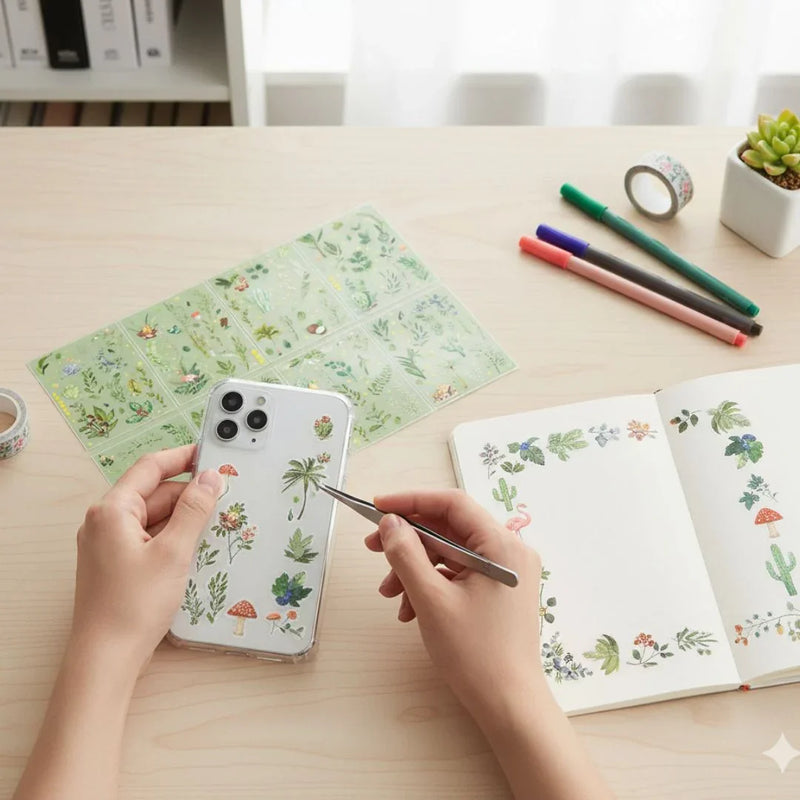 Natural dried flower Sheet stickers for Journaling & Resin (Pack of 8 pcs)