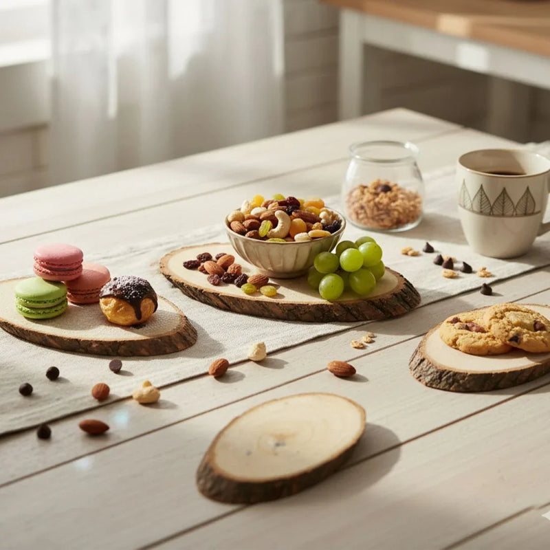 Wooden Oval Plates (pack of  6) polished