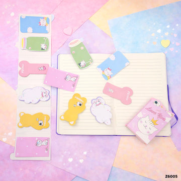 6-in-1 Cute Design Sticky Notes Marker Set (Design 1)