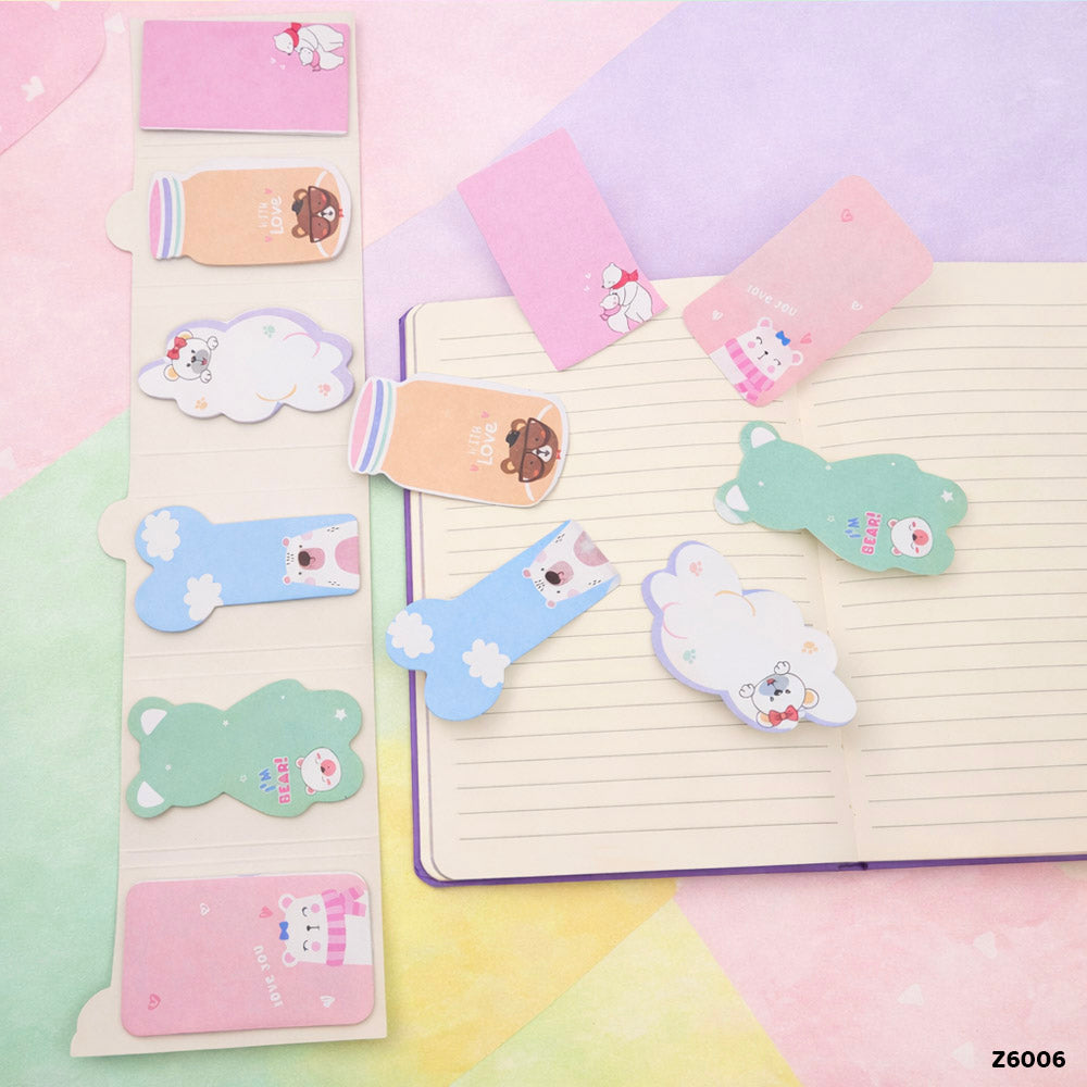 6-in-1 Cute Design Sticky Notes Marker Set (Design 2)