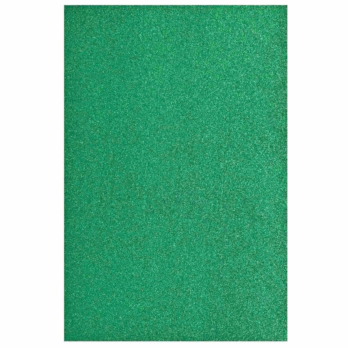 jags-mumbai Glitter Paper & Foam Sheet A4 Glitter Foam Sheet With Sticker Green 26164GN