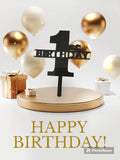 Arbuda Decoration Time! 1st Birthday Cake topper- acrylic Black Colour