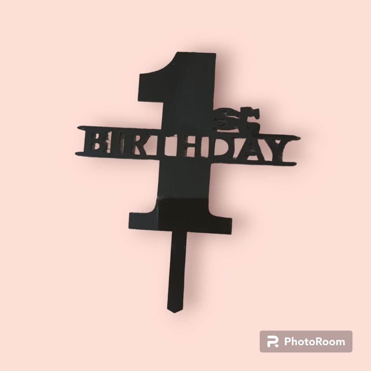Arbuda Decoration Time! 1st Birthday Cake topper- acrylic Black Colour