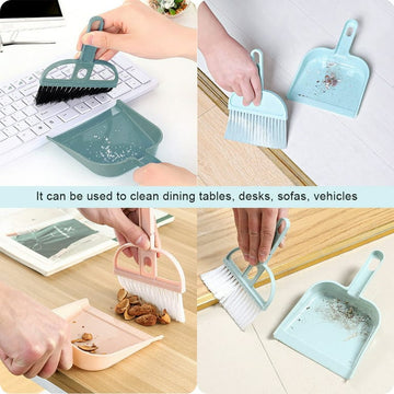 AZARI Bathroom Household Accessories Mini Broom and Dustpan Set - Perfect for Desktop and Kitchen Cleaning