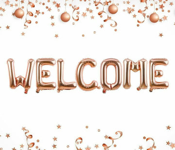16 Inch Bachelorette Party Wedding Foil Balloons Rose Gold Letter Welcome Sign Banner Birthday Party Decorative