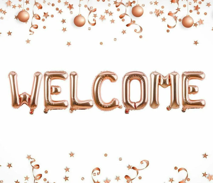 16 Inch Bachelorette Party Wedding Foil Balloons Rose Gold Letter Welcome Sign Banner Birthday Party Decorative