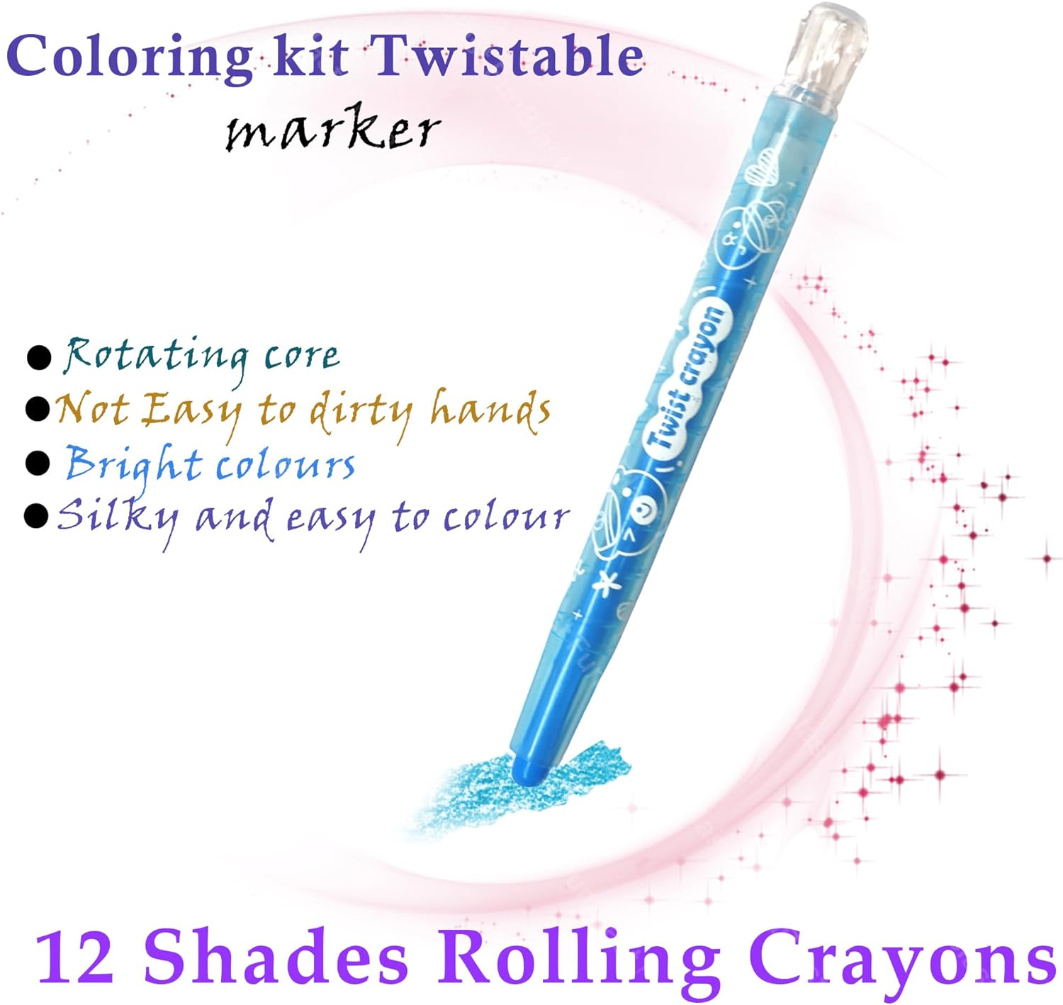 Toyshine 36 Pcs Colors Twist Crayon Colors Set for Kids, Coloring Kit