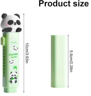 Panda Pushpull Mechanical Rubbers with 1 Pcs Refill Erasers for Kids Students, Stationery Gift for Kids, Return Gift for Kids (assorted color)