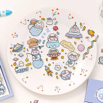 Cute Colorful Kawaii | Planet-space themed Stickers |Pack of 25 Sticker - works on resin too