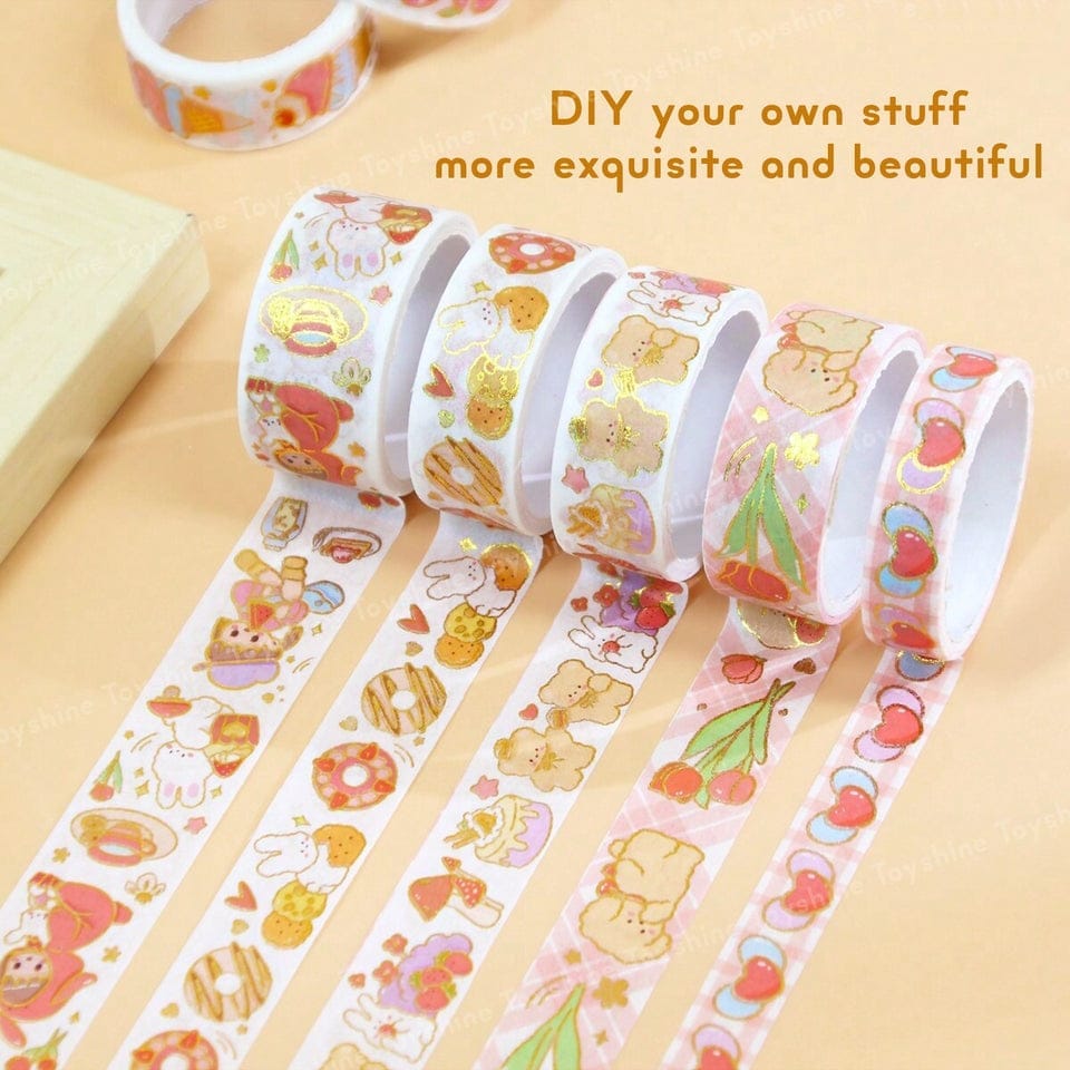 Bright International Washi Tape Kawaii Kiki and Nini in Flower Iceland Washi Tape (Masking Tape) - Pack of 20
