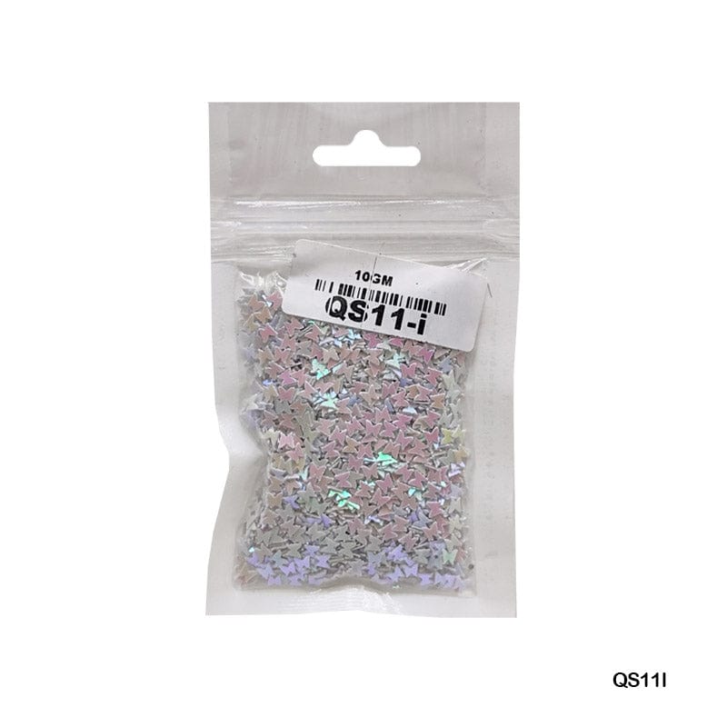 MG Traders 1 Sequin Qs11I Butterfly 3Mm White 10Gm Sequins