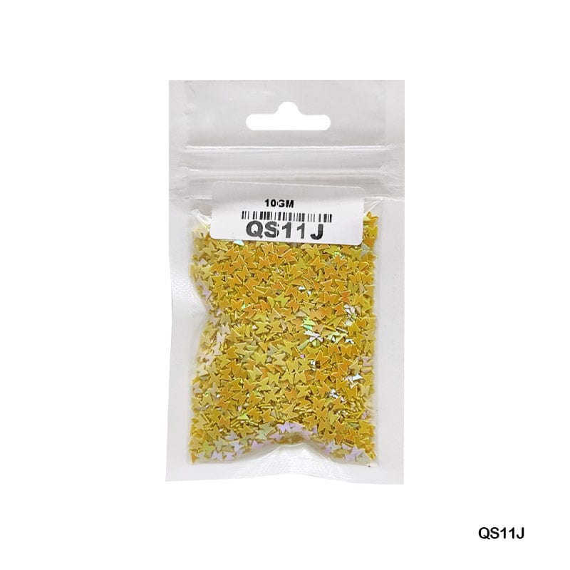 MG Traders 1 Sequin Qs11J Butterfly 3Mm Yellow 10Gm Sequins