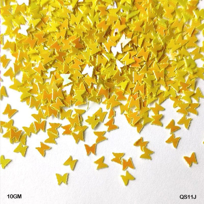 Butterfly 3Mm Yellow 10Gm Sequins      Code  Qs11J