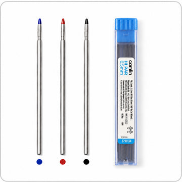 Vector 4 & Vector 5 Pen Lead Refill Combo | Lead Box + Blue, Red & Black Refills