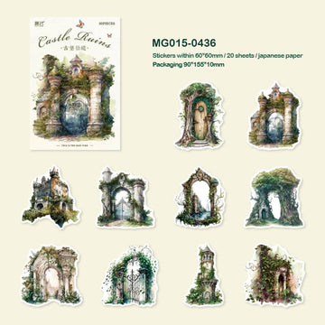 Castle Ruins Paper Sticker Pack 20Pc     Code  Mg015-0436