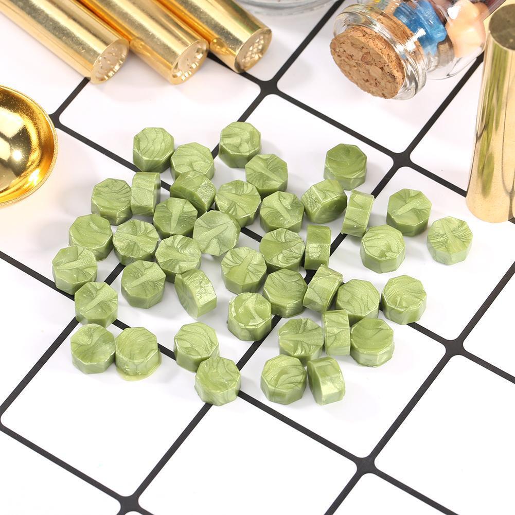 Craftdev (Buy 1 Get 1 Free) Wax beads olive green - Pack of 34 beads