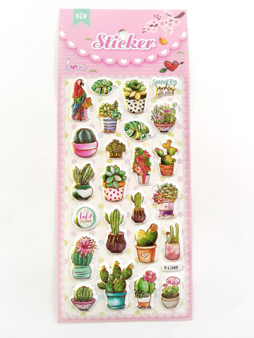 Craftdev Decorate Your Space with Mini Plant 3D Stickers - Set of Unique Designs