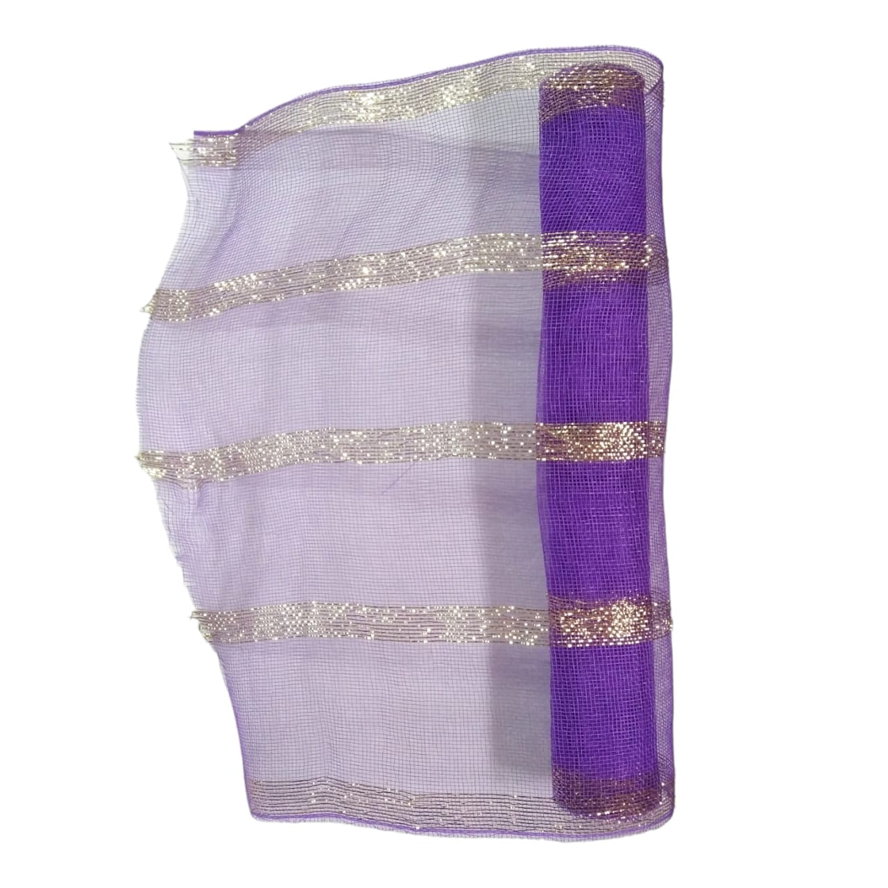 Craftdev Decoration Supplies Purple Organza Fabric Roll - 45cmx4m, Pack of 1