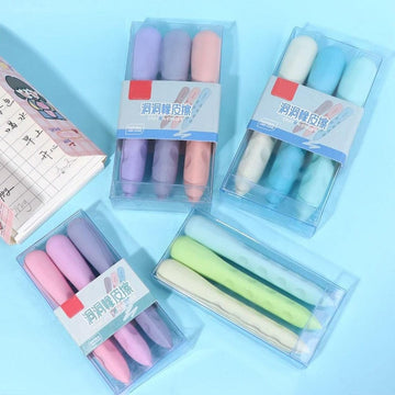 Pastel crayon Eraser Set of 3 - Gentle and Effective Erasing in Soft Hues (Contain 1 Unit)