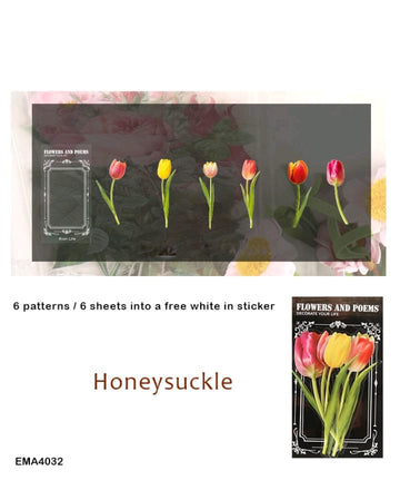 Journaling & Resin dried Pink flower Sheet sticker (Pack of 6 pc)