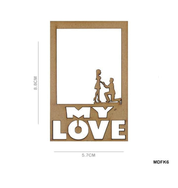 Craftdev MDF & wooden Crafts MY LOVE -MDF Cutout Frame For Scrapbook and Resin Art- pack of 1