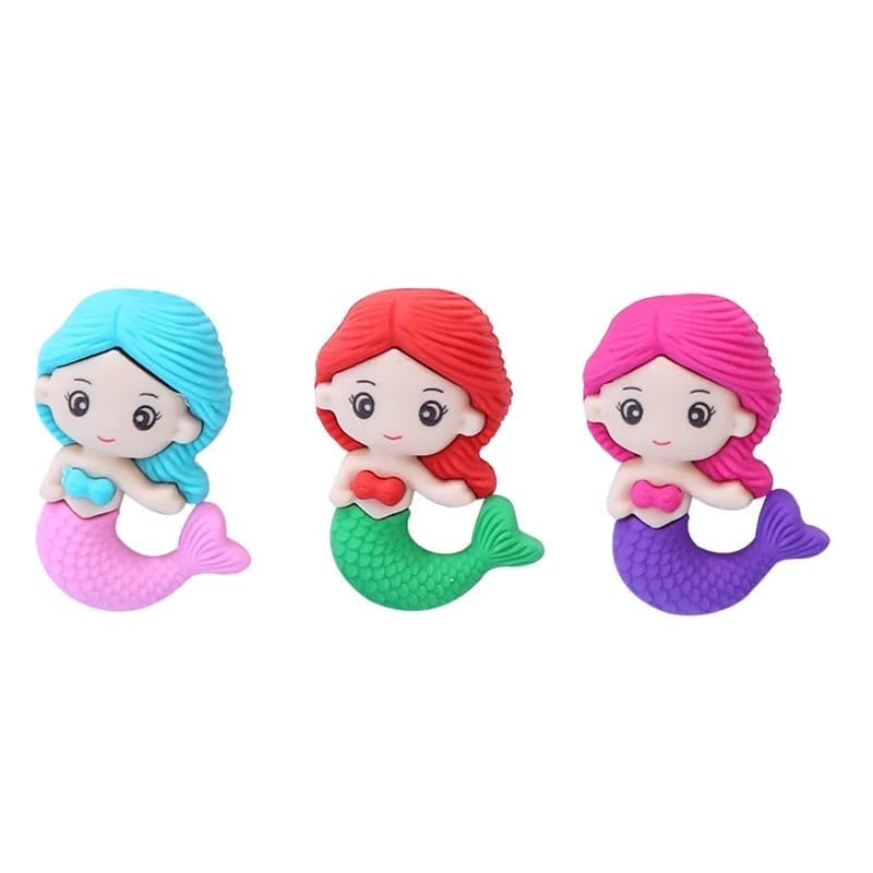 craftdev Mumbai branch Erasers & Sharpeners Mermaid shaped Eraser -perfect for stationery or gifting-can be dismantled (pack of 1)