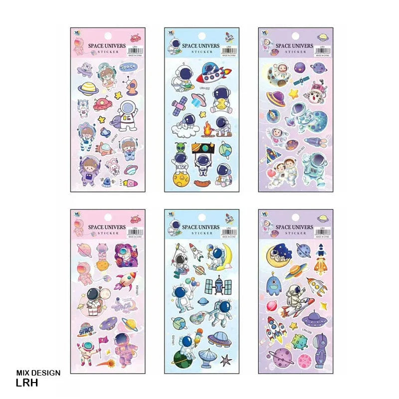 craftdev Mumbai branch Journaling Supplies 3D Space Craft Stickers for Scrapbooking and Journaling - Pack of 1 Sheet with Assorted Designs