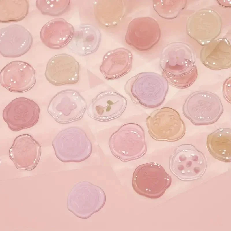 craftdev Mumbai branch Journaling Supplies Pastel Wax Stamp Style Craft Stickers - 18 Assorted Colors (Pack of 1)