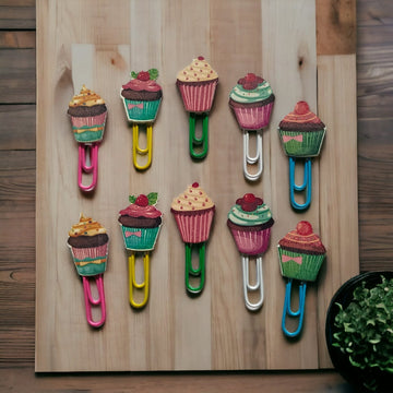 Cute cupcakes Wooden Clips - contain 10 unit clips - Organize, Decorate, and Craft with Natural Elegance