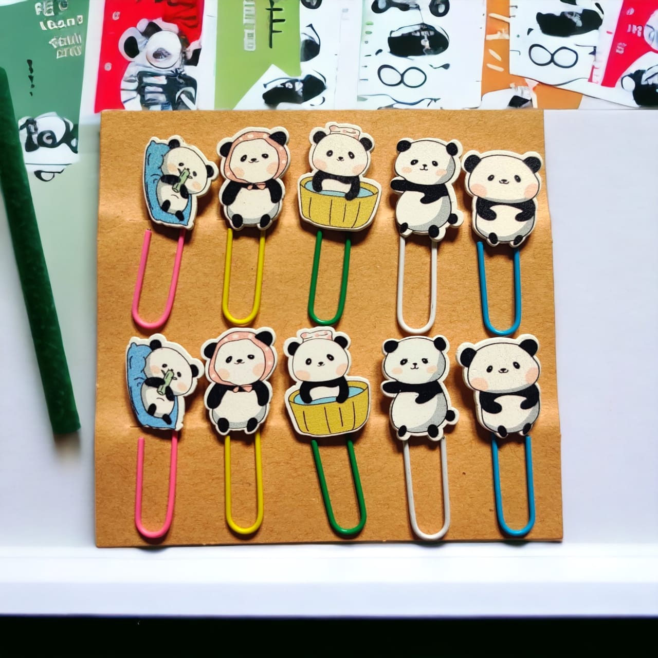 craftdev Mumbai branch MDF & wooden Crafts Cute Panda Wooden Clips - Pack of 10 clips - Organize, Decorate, and Craft with Natural Elegance