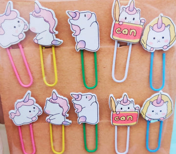 craftdev Mumbai branch MDF & wooden Crafts Kawaii Unicorn Wooden Clips - Pack of 10 clips - Organize, Decorate, and Craft with Natural Elegance