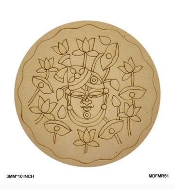 craftdev Mumbai branch MDF & wooden Crafts MDF Cutout Round Mandala Engrave 20cm - Artistic Beauty for Your Space