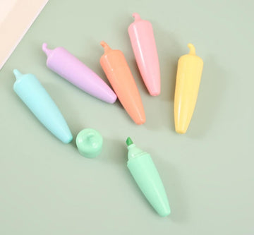 Pastel Chilly Highlighters - 6 Pack of Adorable Highlighters