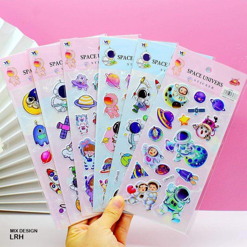 craftdev Mumbai branch scrapbook Stickers 3D Space Craft Stickers for Scrapbooking and Journaling - Contain 1 Unit Sheet with Assorted Designs