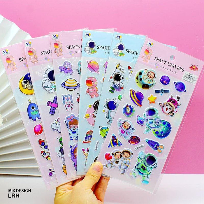 3D Space Craft Stickers for Scrapbooking and Journaling - Contain 1 Unit Sheet with Assorted Designs