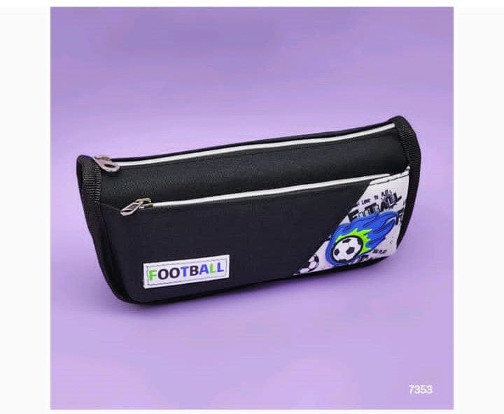 craftdev Mumbai branch Stationery Gridiron Essentials: Football Theme Pencil Pouch - Black (Two Compartments)