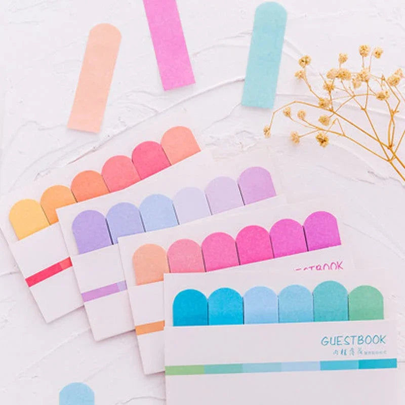 craftdev Mumbai branch Sticky Notes (Buy 1 get 1 Free) morandi pastel sticky notes for planning activities | 6 strips sticky notes pastel | Goal setting sticky notes