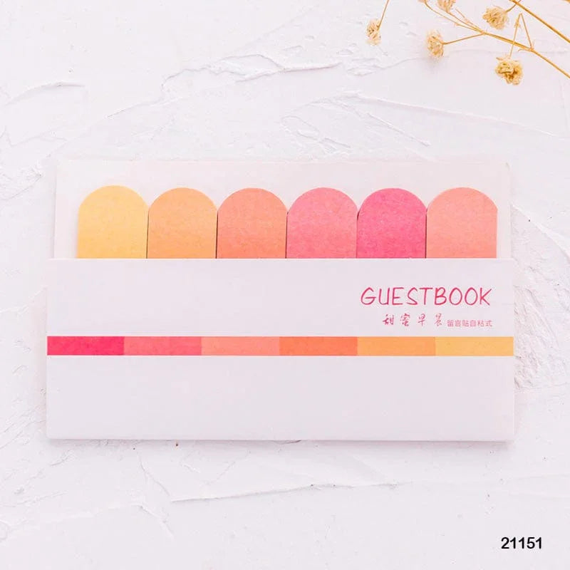 craftdev Mumbai branch Sticky Notes Orange (Buy 1 get 1 Free) morandi pastel sticky notes for planning activities | 6 strips sticky notes pastel | Goal setting sticky notes