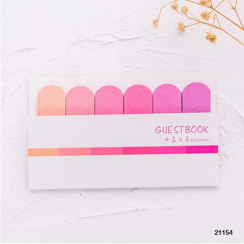 craftdev Mumbai branch Sticky Notes Pink (Buy 1 get 1 Free) morandi pastel sticky notes for planning activities | 6 strips sticky notes pastel | Goal setting sticky notes