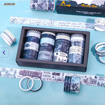 craftdev Mumbai branch Tapes & Adhesives JUMBO Premium high quality Black & white Washi tape  (pack of 20 tapes)