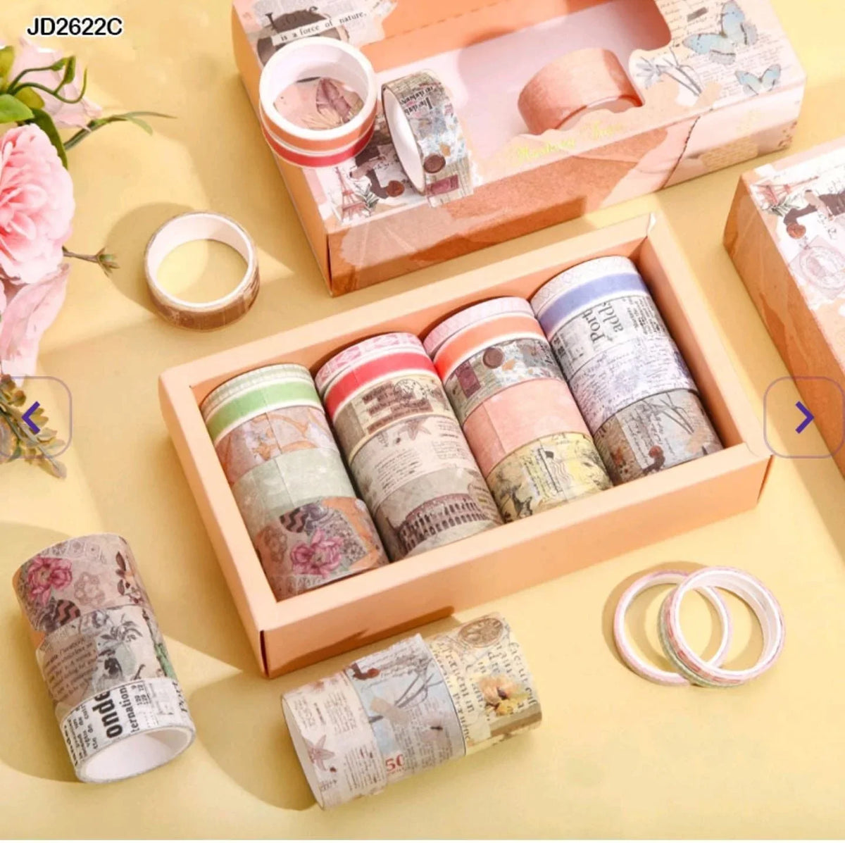 JUMBO Premium high quality Vintage collection Washi tape (pack of 20 tapes)