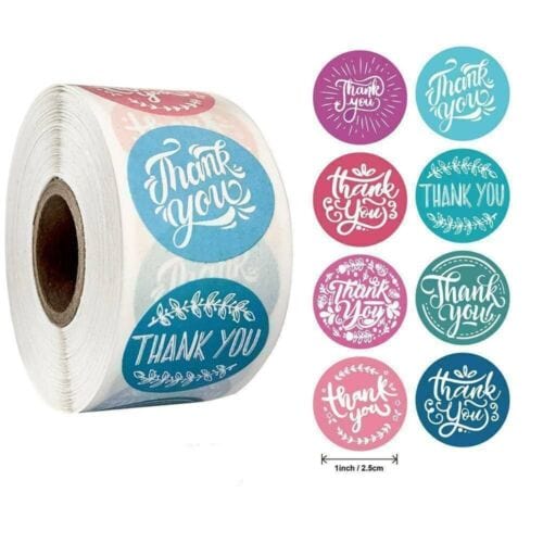 craftdev Mumbai branch Thankyou Stickers Copy of (JUMBO ROLL) Thank you labels for your small business (500 Labels) 1inch