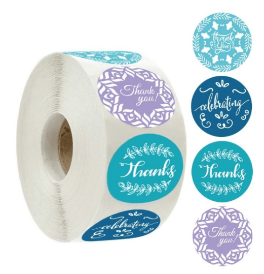 craftdev Mumbai branch Thankyou Stickers (JUMBO ROLL) Thank you labels for your small business (500 Labels) 1inch