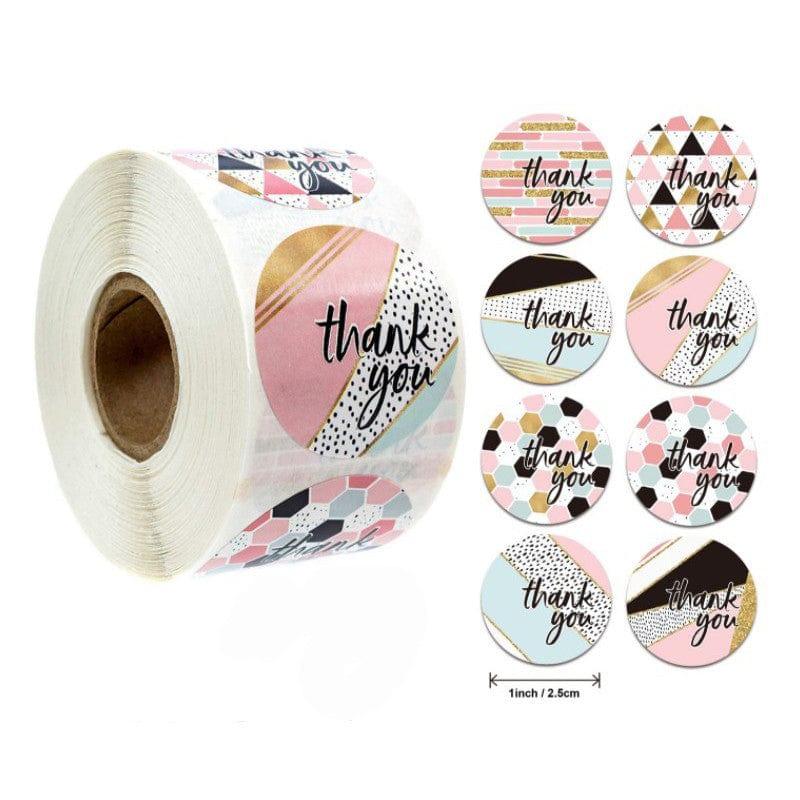 craftdev Mumbai branch Thankyou Stickers (JUMBO ROLL) Thank you labels for your small business (500 Labels) 1inch
