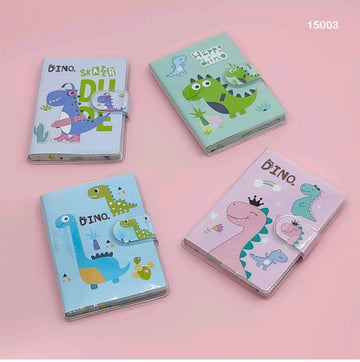 DINO Themed Cute Mini Diary with Velcro Lock- A7 size (Contain 1 Unit)