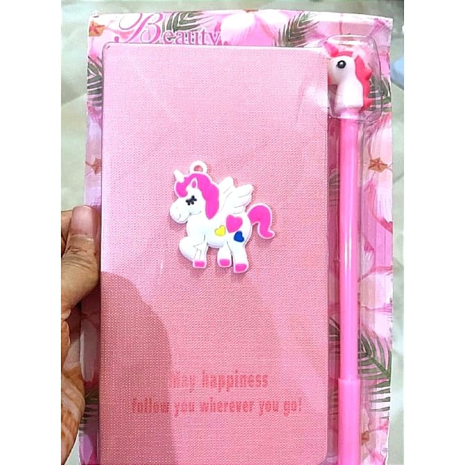 Craftdev Pen Unicorn Gift Set - Unicorn Theme Diary with Pen, Plain Pages Journaling Diary
